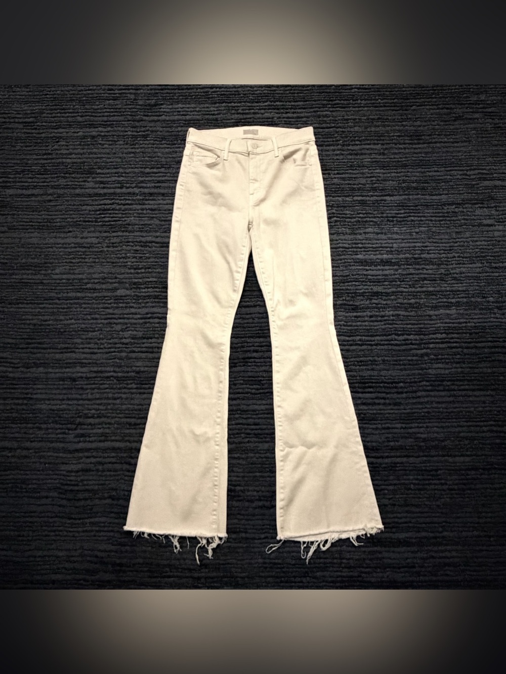 NWT Mother The Weekender Fray Fog High Rise Flare  Denim Jeans